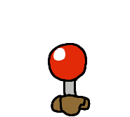 brown potato mine with a red detonator